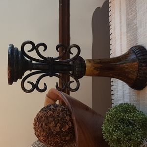 *SOLD*  Colosseum Bronzed Metal Distressed Candle Holder, NWT